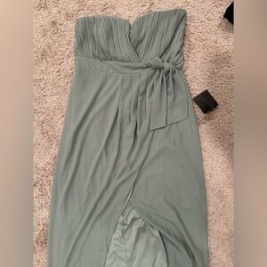 LULUS Strapless Sage Green Dress